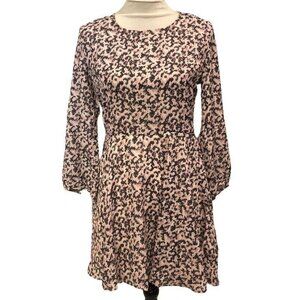 Mismash Bubble Sleeve Dress Pink Black Gray Small